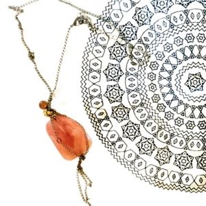 Lovely Rose Strawberry Quartz Pendant Necklace